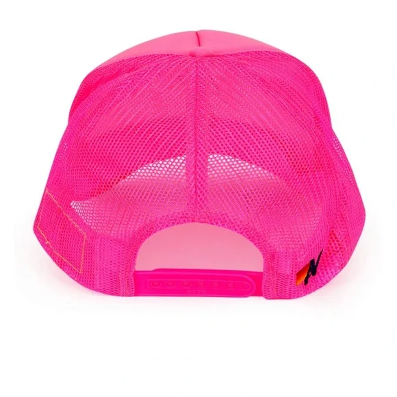 Pink Aviator Nation Smiley Trucker Hat - Picture 7 of 7